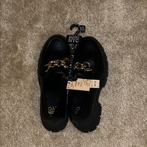 Madden NYC Black and Gold Loafers